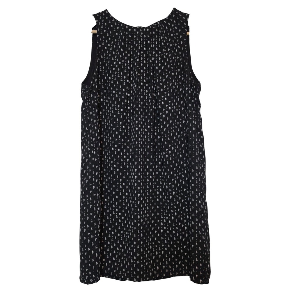 H&M Geometric Print Sleeveless Tie Back Shift Dress Black White Size 6